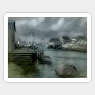 Dull Fall Day in Peggys Cove Sticker